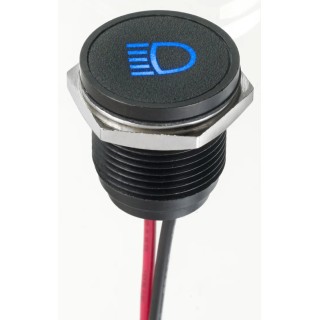 APEM Blue LED Panel Mount Indicator Q16F5BXXB12E-3AJ, 16 mm, Lead Wire Termination, IP67, 13.2V DC
