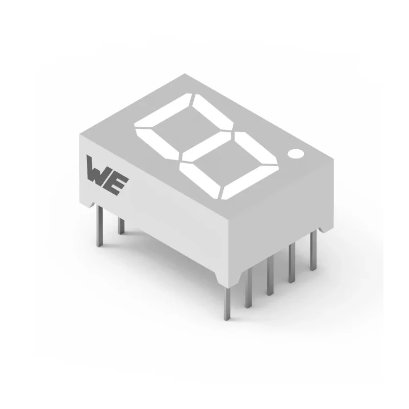 Wurth Elektronik 7 Segment LED Display, Super Red Anode, 38mcd, 13.2mm Character Height, Right Side, WL-T7DS 157136S12801