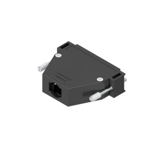 CONEC Plastic Straight D-Sub Backshell, 50 Contacts, Strain Relief, Black, IP20, Nickel-Plated, 165X10179XE