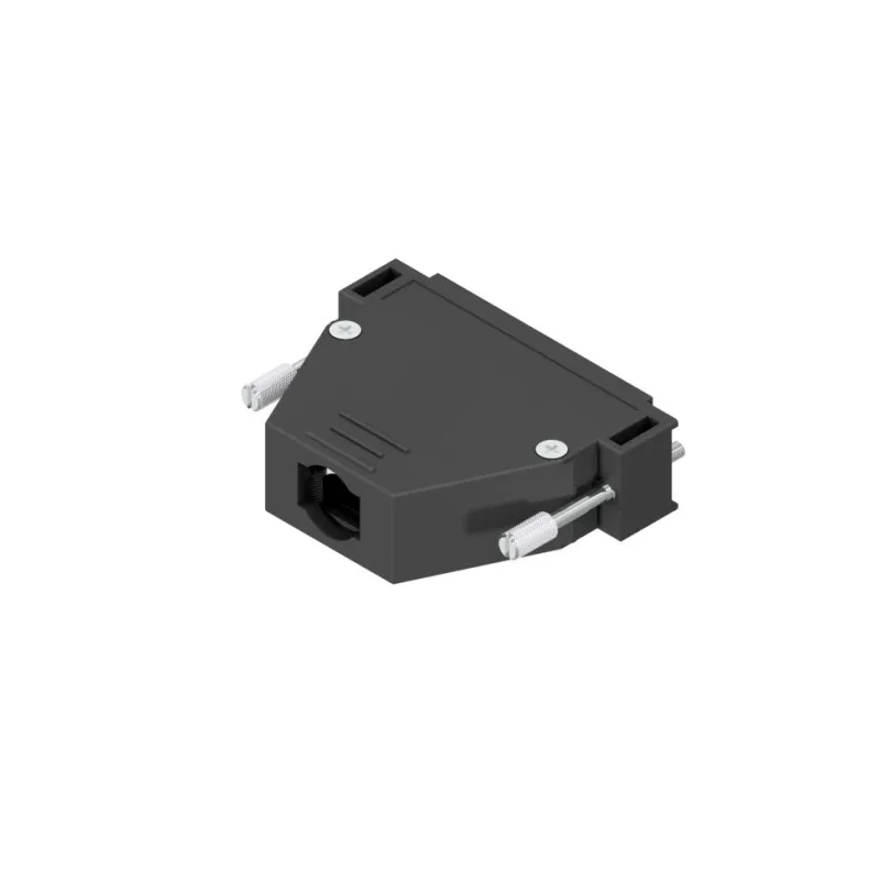 CONEC Plastic Straight D-Sub Backshell, 50 Contacts, Strain Relief, Black, IP20, Nickel-Plated, 165X10179XE