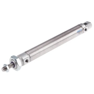 Festo DSNU-25-150-P-A Pneumatic Cylinder, 291.5mm Length, Stainless Steel, Elastomer Cushioning, 80°C Max Temp
