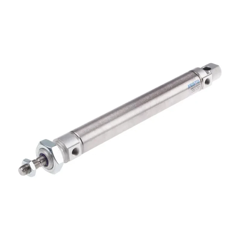Festo DSNU-25-150-P-A Pneumatic Cylinder, 291.5mm Length, Stainless Steel, Elastomer Cushioning, 80°C Max Temp