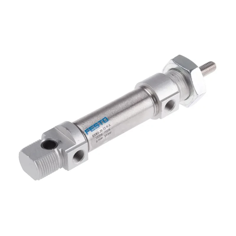 Festo DSNU-20-25-P-A Pneumatic Cylinder, DSNU Series, 20mm Bore, 25mm Stroke, 157mm Length, ATEX, ISO 6432