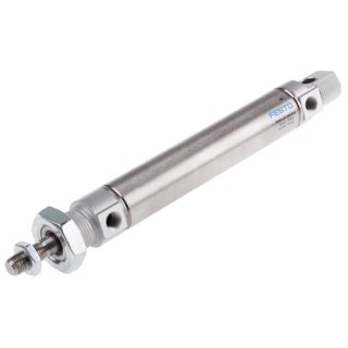 Festo Pneumatic Cylinder Double Acting, 25 mm Bore, 100 mm Stroke, Stainless Steel DSNU-25-100-P-A