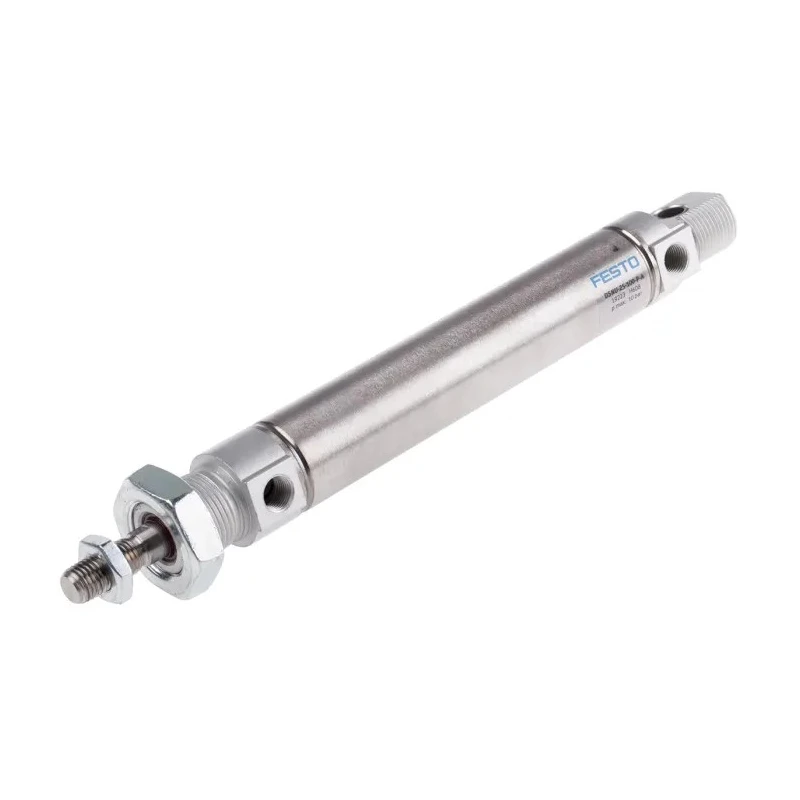 Festo Pneumatic Cylinder Double Acting, 25 mm Bore, 100 mm Stroke, Stainless Steel DSNU-25-100-P-A