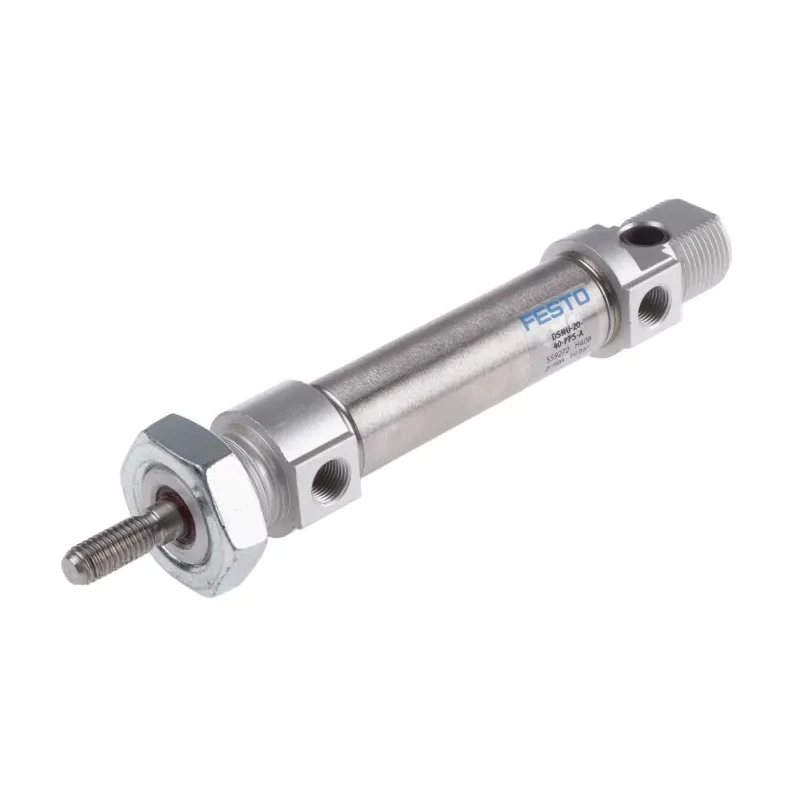 Festo DSNU-20-40-PPS-A Pneumatic Cylinder, Double Acting, 20 mm Bore, 40 mm Stroke, Stainless Steel, ISO 6432