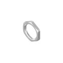 CONEC Silver Hex Nut M16, Nickel Copper Zinc Alloy for Circular Connector 43-01155