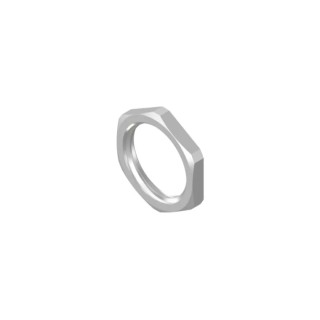 CONEC Silver Hex Nut M16, Nickel Copper Zinc Alloy for Circular Connector 43-01155