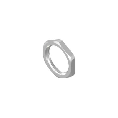CONEC Silver Hex Nut M16, Nickel Copper Zinc Alloy for Circular Connector 43-01155