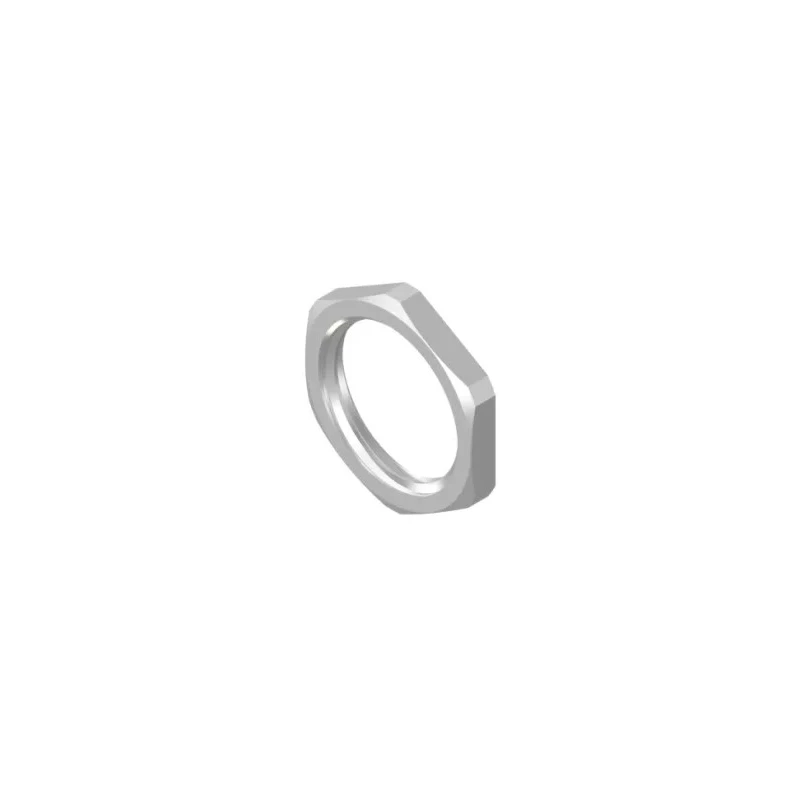 CONEC Silver Hex Nut M16, Nickel Copper Zinc Alloy for Circular Connector 43-01155