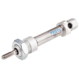 Festo Pneumatic Cylinder 12 mm Bore, 20 mm Stroke, Stainless Steel, Double Acting, DSNU-12-20-P-A