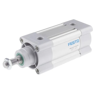 Festo Pneumatic Piston Rod Cylinder, Double Acting, 63 mm Bore, 50 mm Stroke, Aluminium Body DSBC-63-50-PPSA-N3
