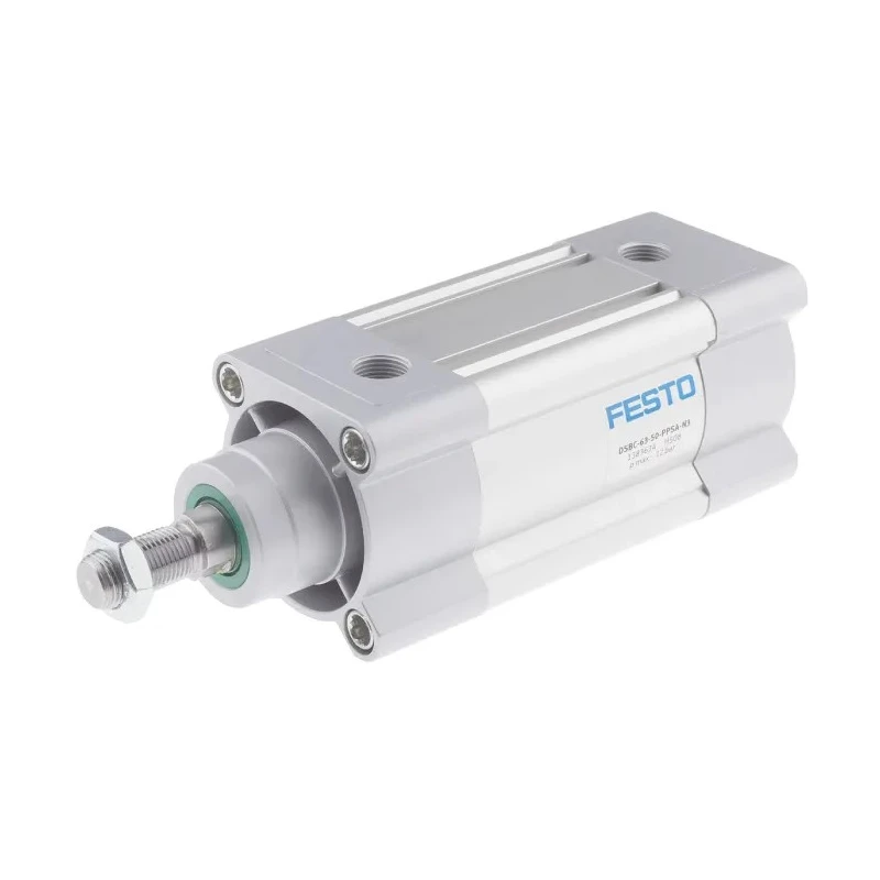 Festo Pneumatic Piston Rod Cylinder, Double Acting, 63 mm Bore, 50 mm Stroke, Aluminium Body DSBC-63-50-PPSA-N3