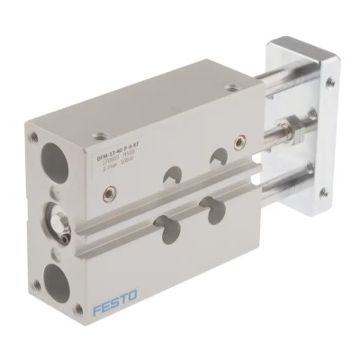 Festo DFM Series Pneumatic Guided Cylinder, Double Acting, 12mm Bore, 40mm Stroke, 10 bar, Wrought DFM-12-40-P-A-KF