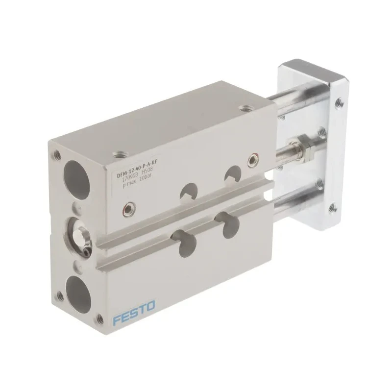 Festo DFM Series Pneumatic Guided Cylinder, Double Acting, 12mm Bore, 40mm Stroke, 10 bar, Wrought DFM-12-40-P-A-KF