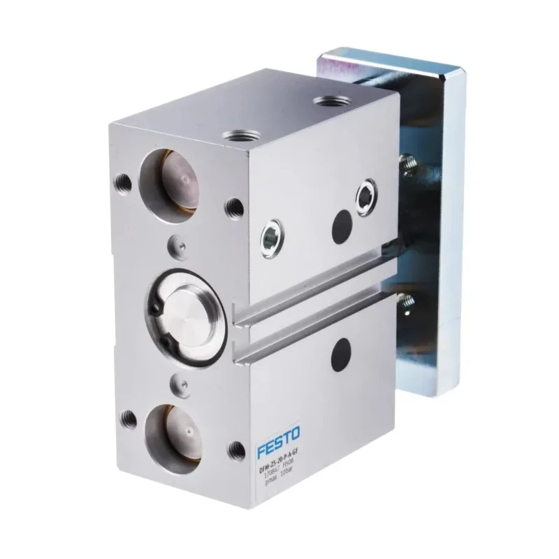 Festo Pneumatic Guided Cylinder DFM-25-20-P-A-GF, 25mm Bore, 20mm Stroke, Double Acting, 10 Bar Max Pressure