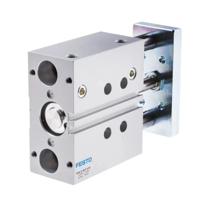 Festo DFM Series Pneumatic Guided Cylinder Double Acting 25mm Bore 40mm Stroke Anodised Aluminium DFM-25-40-P-A-KF