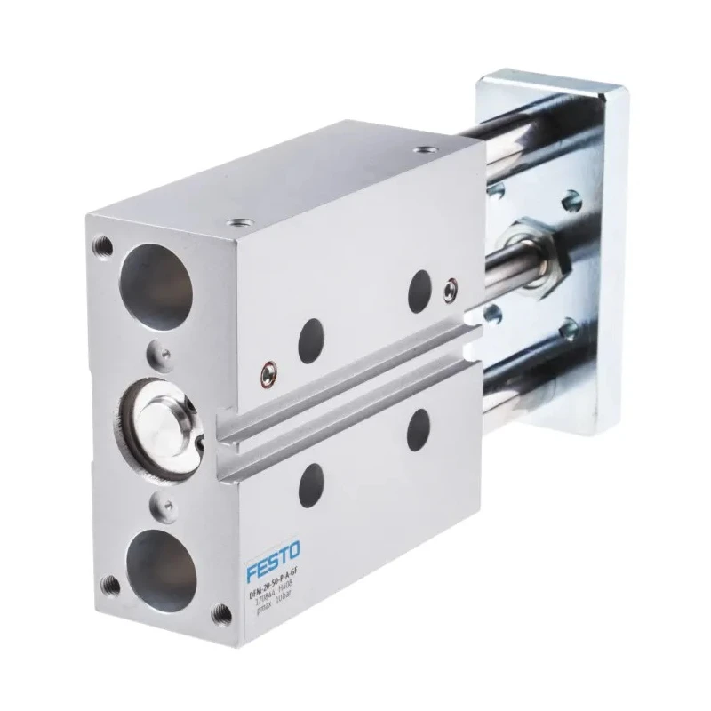Festo Pneumatic Guided Cylinder, 20mm Bore, Double Acting, 50mm Stroke, 10 Bar, High Alloy Stainless Steel DFM-20-50-P-A-GF