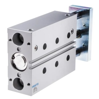 Festo DFM-32-100-P-A-KF Pneumatic Guided Cylinder, 32mm Bore, 100mm Stroke, Double Acting, 10 bar, Ball Bearing, Germany