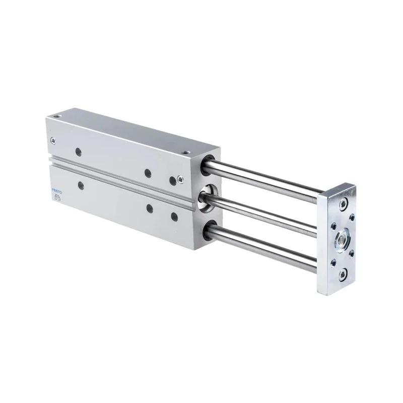 Festo Pneumatic Guided Cylinder DFM-32-200-P-A-KF, 32mm Bore, 200mm Stroke, Double Acting, 10 bar, Ball Bearing