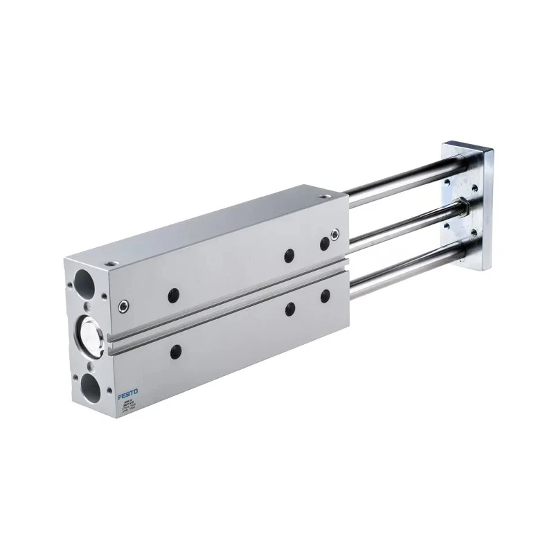 Festo Pneumatic Guided Cylinder DFM-32-200-P-A-KF, 32mm Bore, 200mm Stroke, Double Acting, 10 bar, Ball Bearing