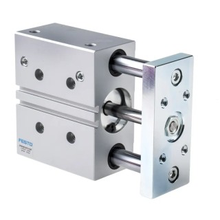 Festo Pneumatic Guided Cylinder Double Acting , 40mm Bore, 50mm Stroke, 10 Bar, Ball Bearing, Wrought DFM-40-50-P-A-KF