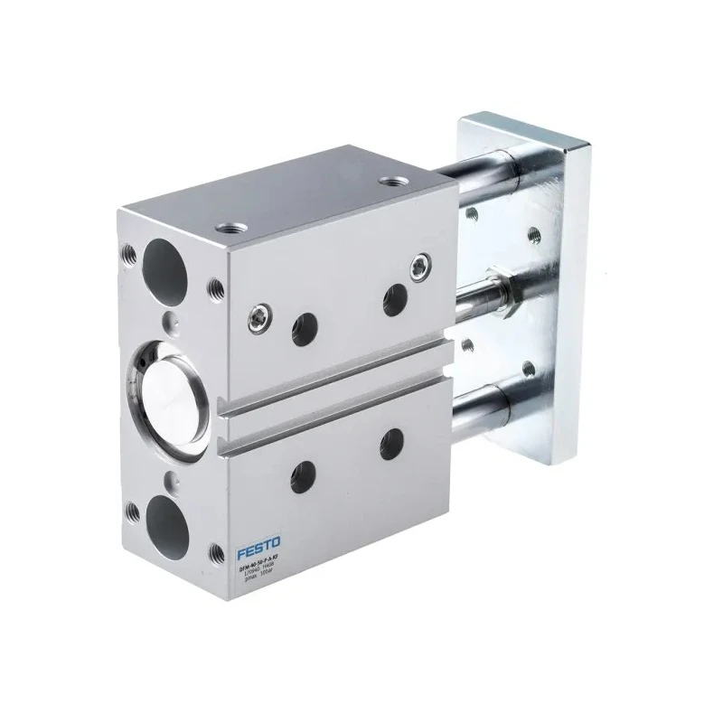 Festo Pneumatic Guided Cylinder Double Acting , 40mm Bore, 50mm Stroke, 10 Bar, Ball Bearing, Wrought DFM-40-50-P-A-KF