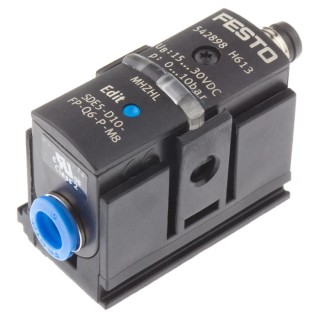 Festo  Pressure Sensor IP40, 0–10 bar, NPN/PNP Switch Output, 15–30V DC, 6 mm Tubing, Bracket Mount