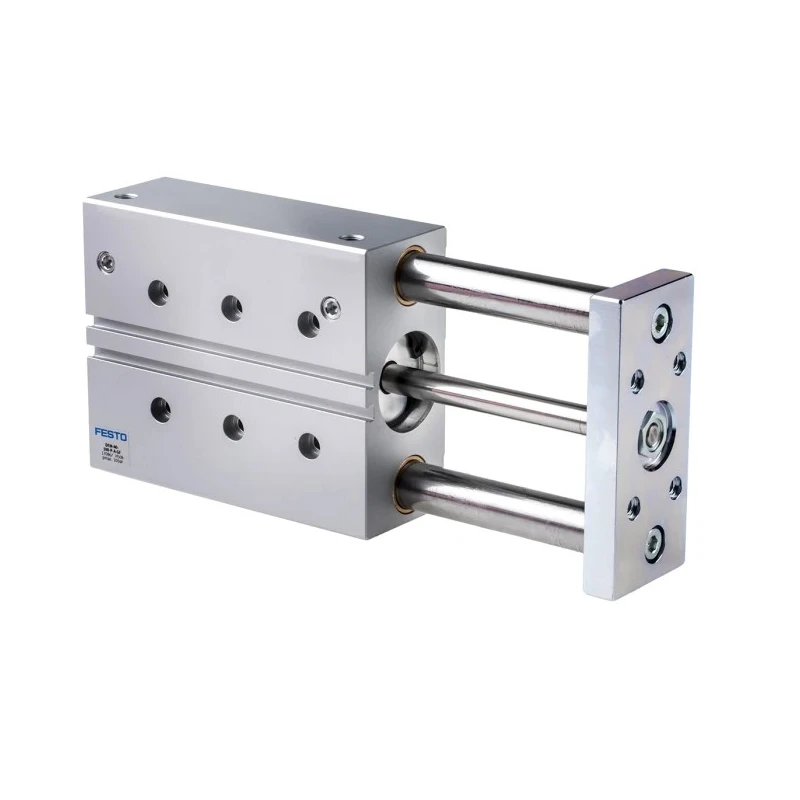 Festo Pneumatic Guided Cylinder 40mm Bore, 100mm Stroke, Double Acting, Anodised Aluminium Body, DFM-40-100-P-A-GF