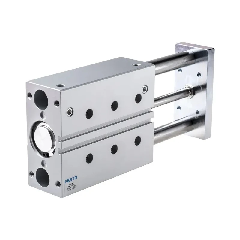 Festo Pneumatic Guided Cylinder 40mm Bore, 100mm Stroke, Double Acting, Anodised Aluminium Body, DFM-40-100-P-A-GF