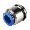 Festo Pneumatic Push-in Fitting, Brass, Nickel-Plated, Male G 1/2 Inch Thread, 12mm Tube, QS Series QS-G1/2-12-I