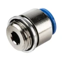 Festo Pneumatic Push-in Fitting, Brass, Nickel-Plated, Male G 1/2 Inch Thread, 12mm Tube, QS Series QS-G1/2-12-I