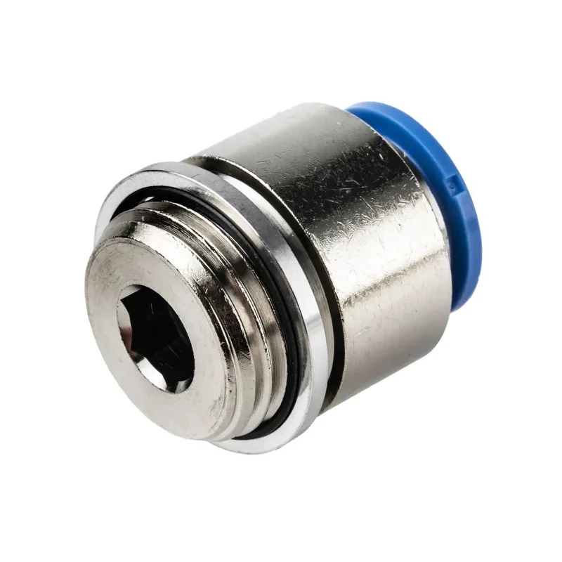 Festo Pneumatic Push-in Fitting, Brass, Nickel-Plated, Male G 1/2 Inch Thread, 12mm Tube, QS Series QS-G1/2-12-I