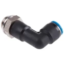 Festo QSLL Series Polybutylene Pneumatic Push-in Fitting, Male Elbow, G 1/2 Thread, Nickel Plated, ISO 228-1 QSLL-G1/2-12