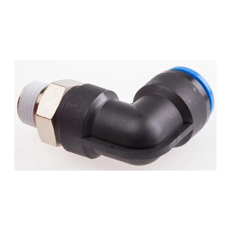 Festo Polybutylene Terephthalate Pneumatic Male Fitting, R 3/8 Inch, 16mm Push-In, QSL-3/8-16