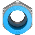 Festo Pneumatic Push-in Fitting, Male R 1/2 Inch, Brass, Nickel Finish, 16mm Tube, QS Series QS-1/2-16