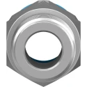 Festo Pneumatic Push-in Fitting, Male R 1/2 Inch, Brass, Nickel Finish, 16mm Tube, QS Series QS-1/2-16