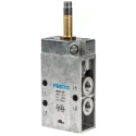 Festo Pneumatic Solenoid Valve 5/2 Way Monostable Electric G, 500 L/min, 1/8 in Threaded Ports, Aluminium Body, MFH-5-1/8