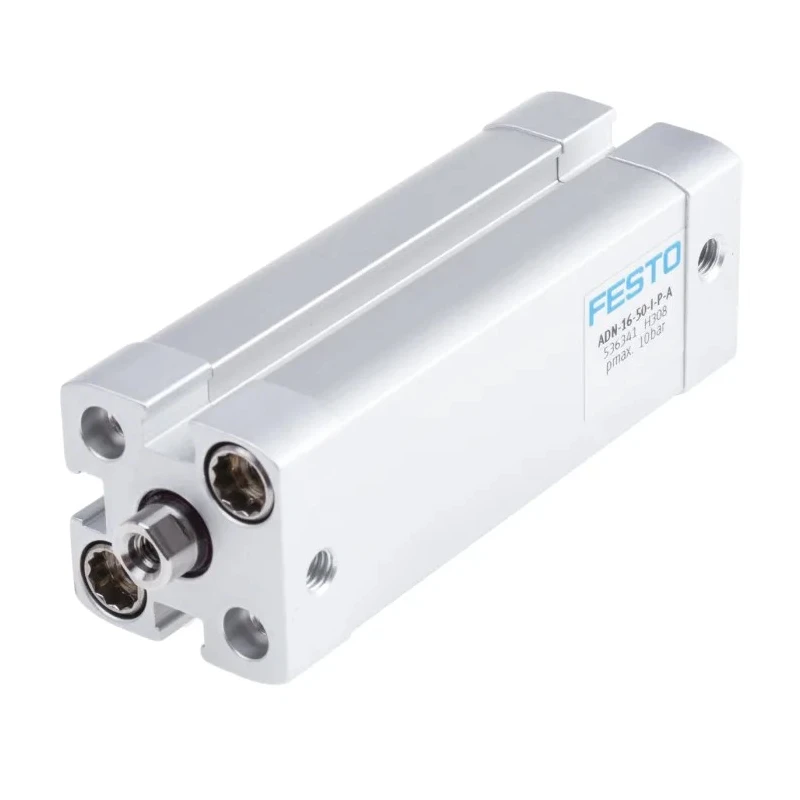 Festo Pneumatic Cylinder 16mm Bore, 50mm Stroke, Double Acting, Aluminium Body, Flexible Cushioning, Through ADN-16-50-I-P-A