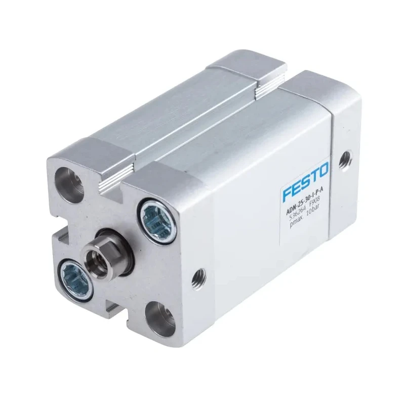 Festo ADN-25-30-I-P-A Pneumatic Cylinder, 25mm Bore, 30mm Stroke, Double Acting, Aluminium Body, ISO 21287