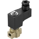 Festo Pneumatic Solenoid Valve 2/2 Way, In-Line Mount, Brass Body, 24V DC, 1/8 Inch Port, VZWD-L-M22C-M-G18-30-V-1P4-15