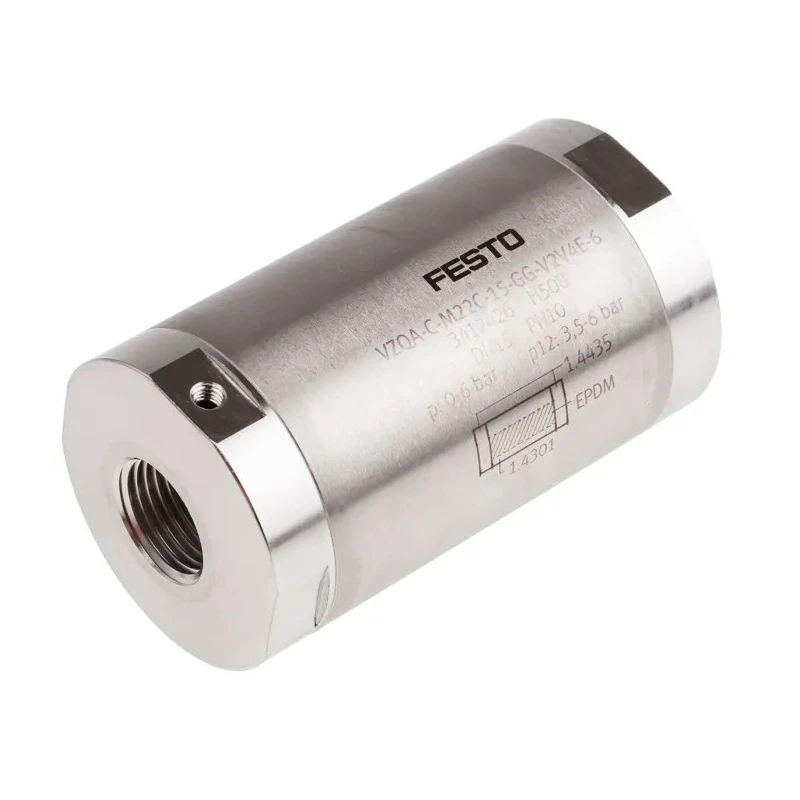 Festo Pinch Valve, Pneumatic 2/2-Way, Aluminium Alloy Body, Threaded Female Inlet & Outlet, 6 bar VZQA-C-M22C-15-GG-V2V4E-6