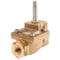 Festo Pneumatic Solenoid Valve, 2/2 NC, Solenoid/Spring Actuation, Inline Mount, Brass Body, 1/4 in Port VZWM-L-M22C-G14-F4