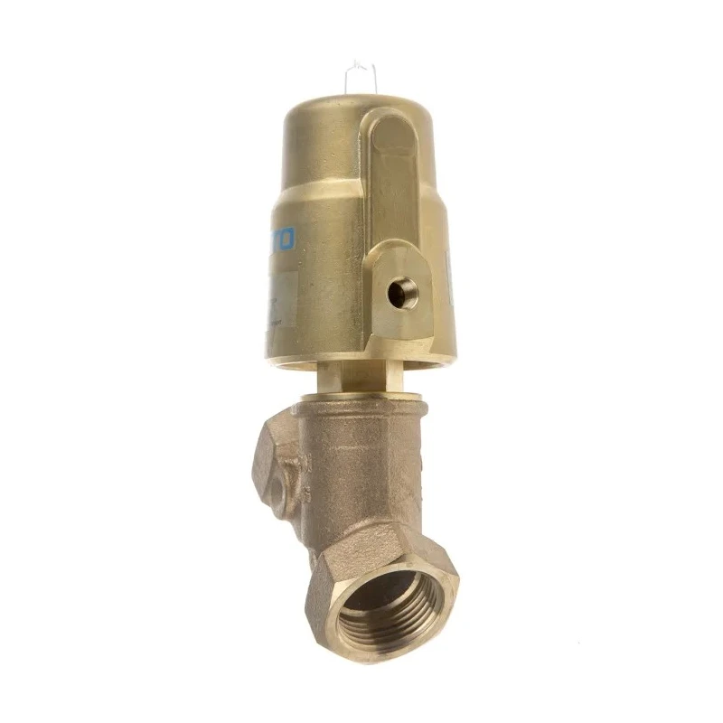 Festo Angle Seat Pneumatic Valve 10 Bar 1 Inch Threaded, Gunmetal, NC, Spring Return VZXF-L-M22C-M-B-G1-230-H3B1-50-10