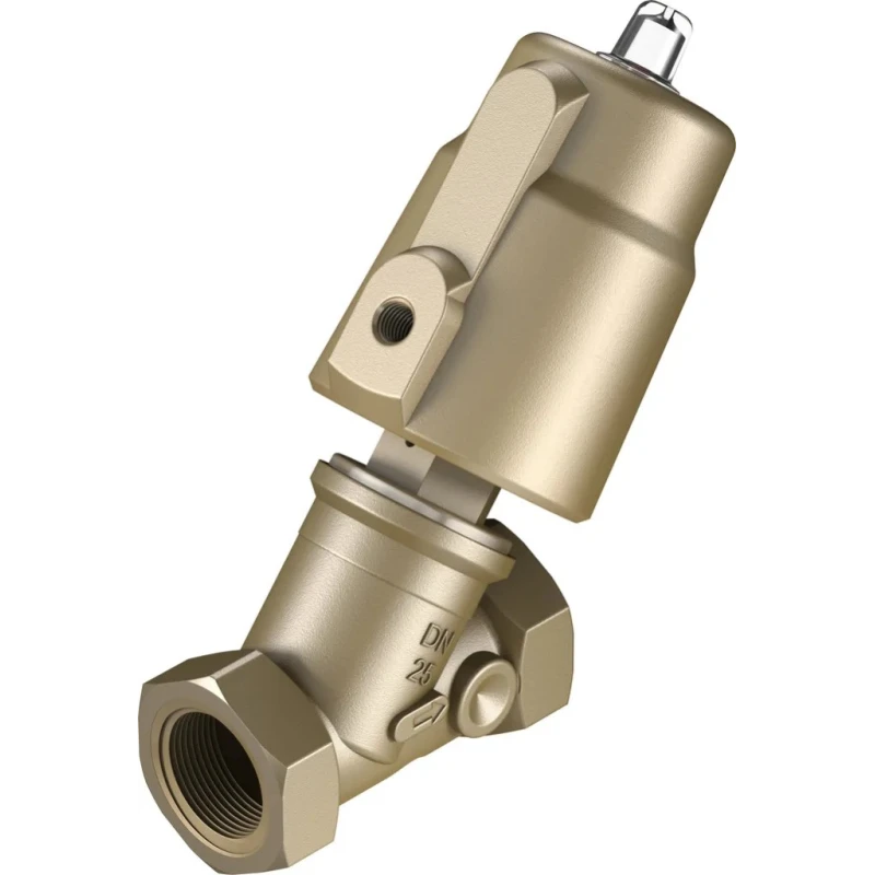 Festo Angle Seat Pneumatic Valve 10 Bar 1 Inch Threaded, Gunmetal, NC, Spring Return VZXF-L-M22C-M-B-G1-230-H3B1-50-10
