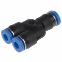 Festo Polybutylene Terephthalate Pneumatic Push-in Fitting, Y Connector, 4 mm, QSMY-4-3