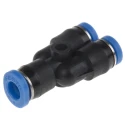 Festo Polybutylene Terephthalate Pneumatic Push-in Fitting, Y Connector, 4 mm, QSMY-4-3