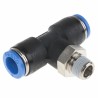 Festo Push-In T-Shape Pneumatic Fitting, High Alloy Stainless Steel, 8 mm, Male R 1/8 Thread QST-1/8-8