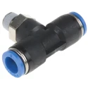 Festo Push-In T-Shape Pneumatic Fitting, High Alloy Stainless Steel, 8 mm, Male R 1/8 Thread QST-1/8-8