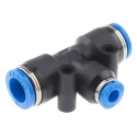 Festo Push-In T-Shape Pneumatic Fitting, 8 mm x 4 mm, Tee Tube-to-Tube Adapter, QST-8-4